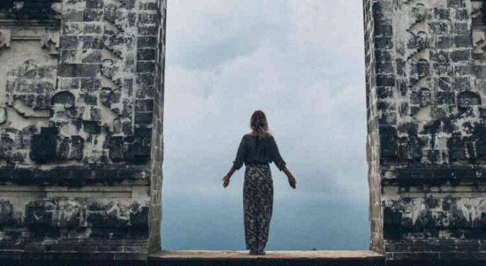 Woman facing the future