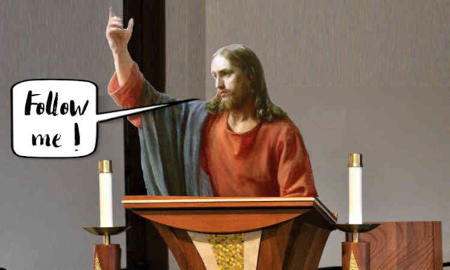 Jesus speaking in church