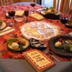 Seder table