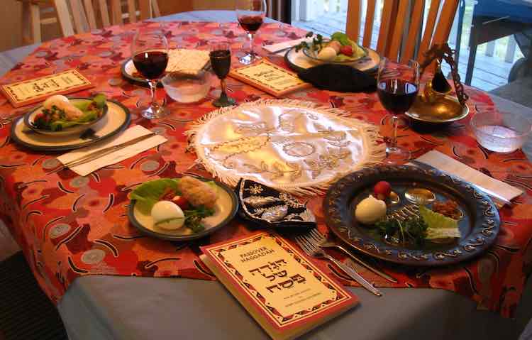 Seder table