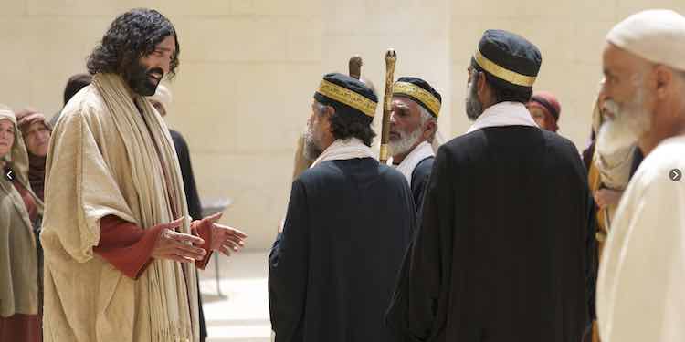 Jesus arguing with Pharisees